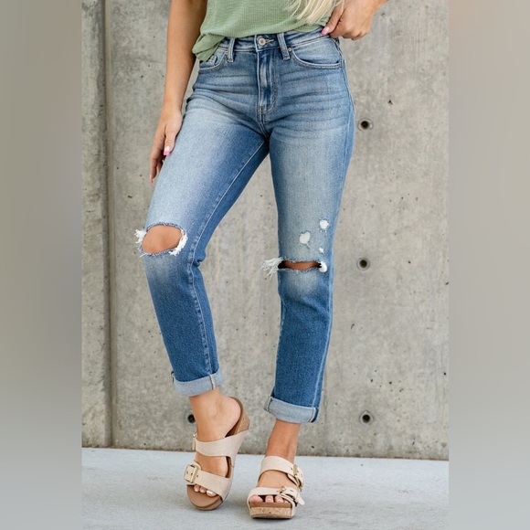 Buckle Denim - Kancan Buckle BKE High Rise Slim Straight Distressed Jeans Womens 11 29 Stretch